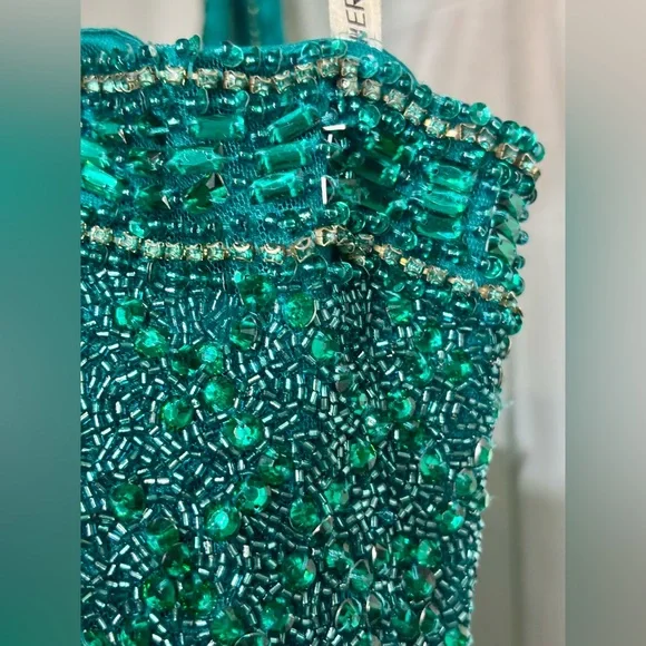 Sherri Hill size 2 emerald beaded cocktail dress - Picture 17 of 17